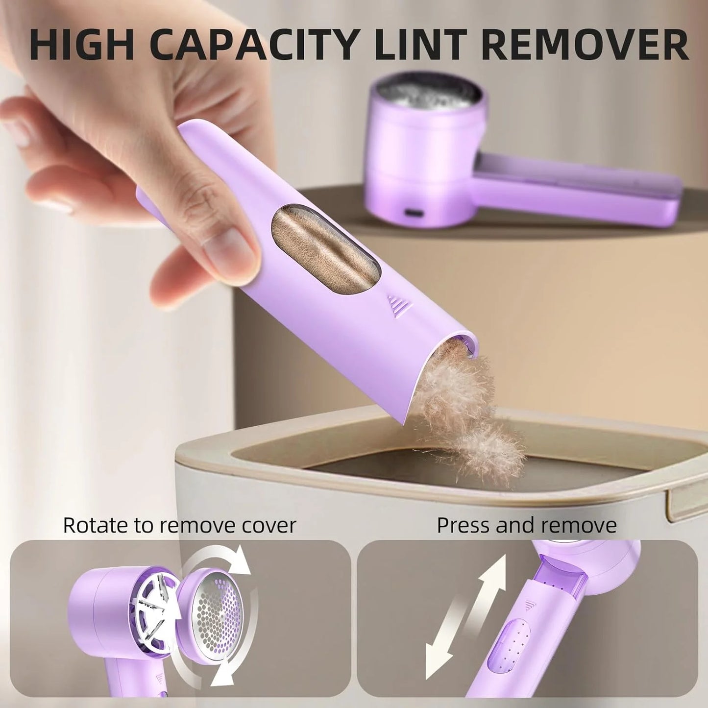 Fabric Shaver, Lint Remover Rechargeable, Electric Portable Sweater Defuzzer with 3 Speeds to Remove Pilling for Clothes, Furniture, Sweater, Couch, Blanket