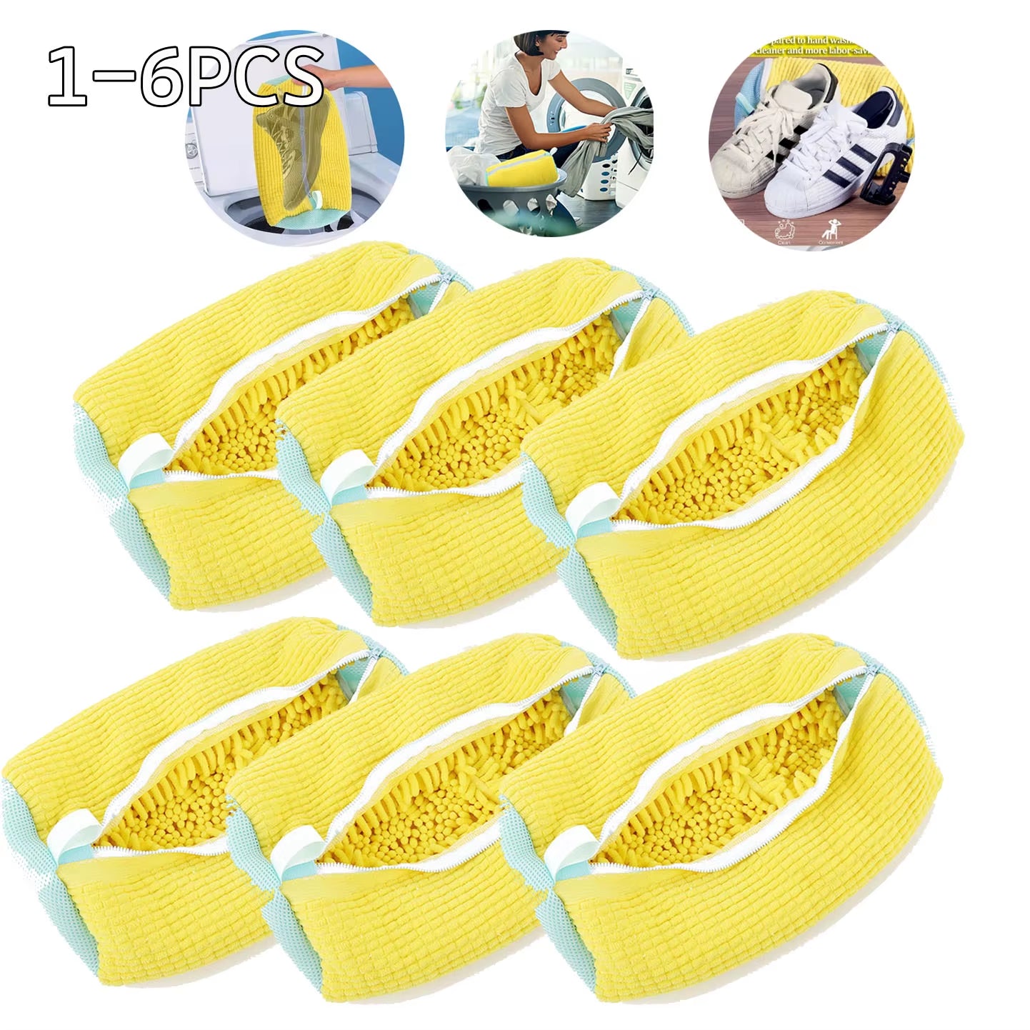 1-6PCS Washing Shoes Bag Mesh Shoes Bag Machine Travel Storage Bags Portable Anti-Deformation Protective Clothes Organizer