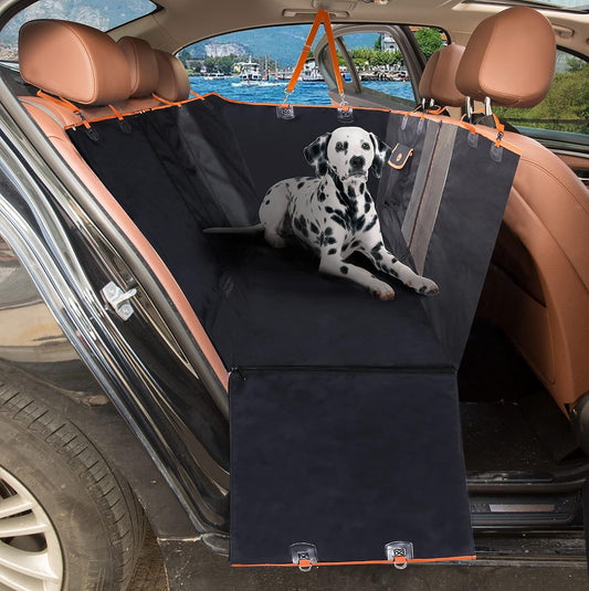 Upgraded 4-In-1 Dog Car Seat Cover Pet Seat Covers for Back Seat, Scratch Proof & Nonslip Backing & Hammock, 900D Heavy Duty Dog Seat Protector for Cars, Trucks and Suvs (Black)