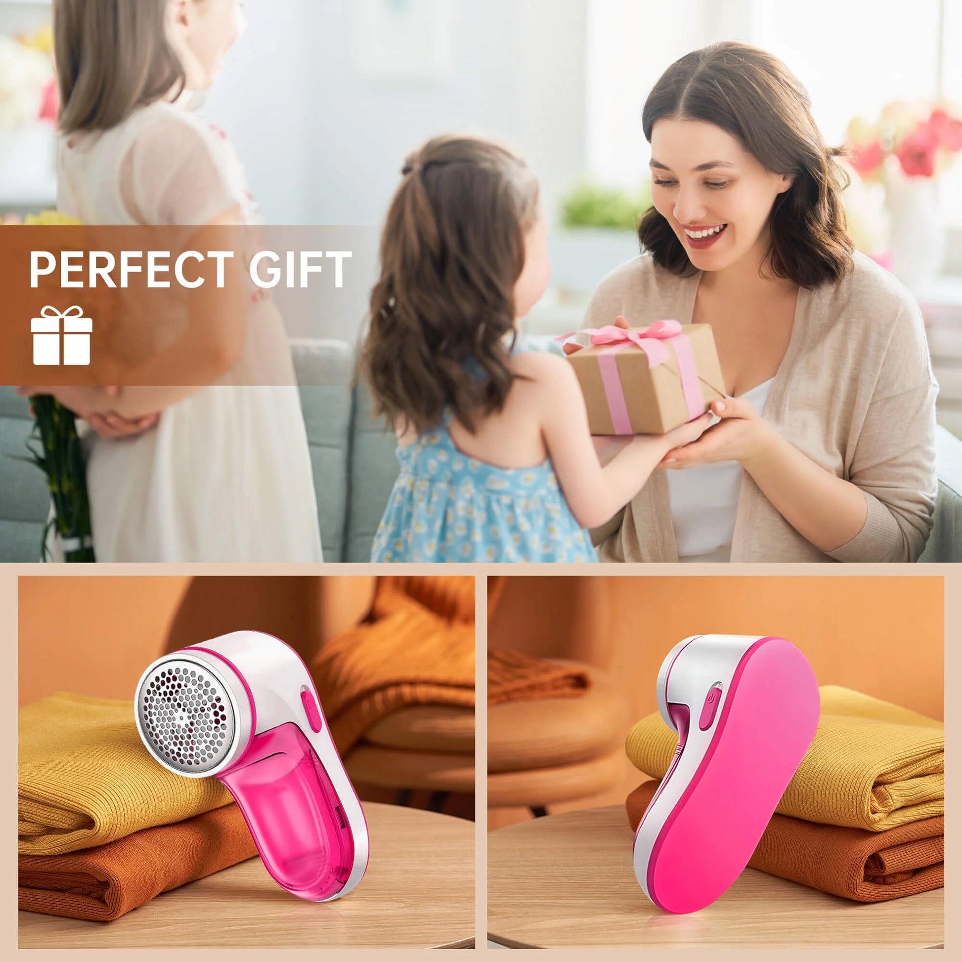 Cordless Fabric Shaver, Rechargeable , Electric Lint Shaver Sweater Defuzzer with 2 Replaceable Stainless Steel Blades, Remove Clothes Fuzz, Pills, Bobbles