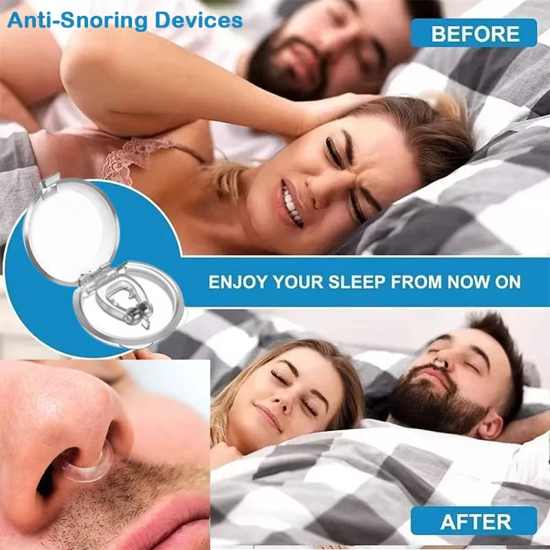 Anti Snoring Device Silicone Nose Clip Magnetic Sleep Tray Sleeping Aid Improve Sleeping Easy Breathe Apnea Guard Night Devices
