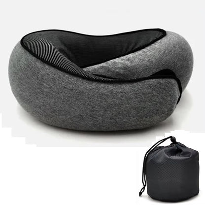 U-Shaped Travel Pillow, Snail Style, Portable with Adjustable Neck Support, Machine Washable, Knit Polypropylene Cover