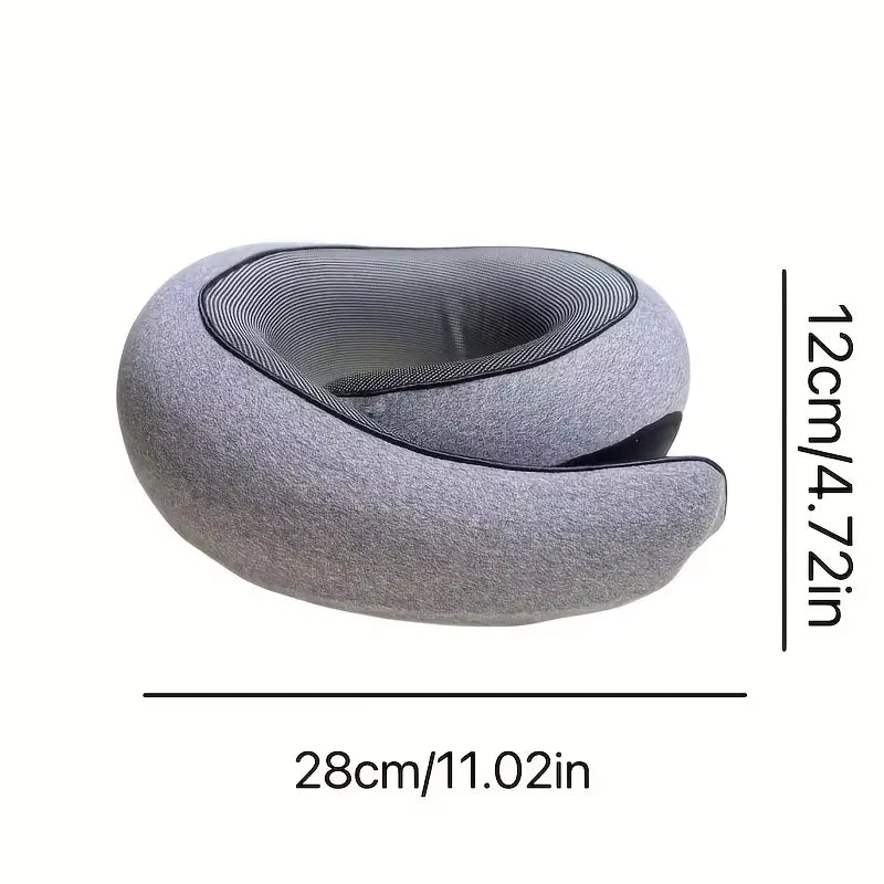U-Shaped Travel Pillow, Snail Style, Portable with Adjustable Neck Support, Machine Washable, Knit Polypropylene Cover