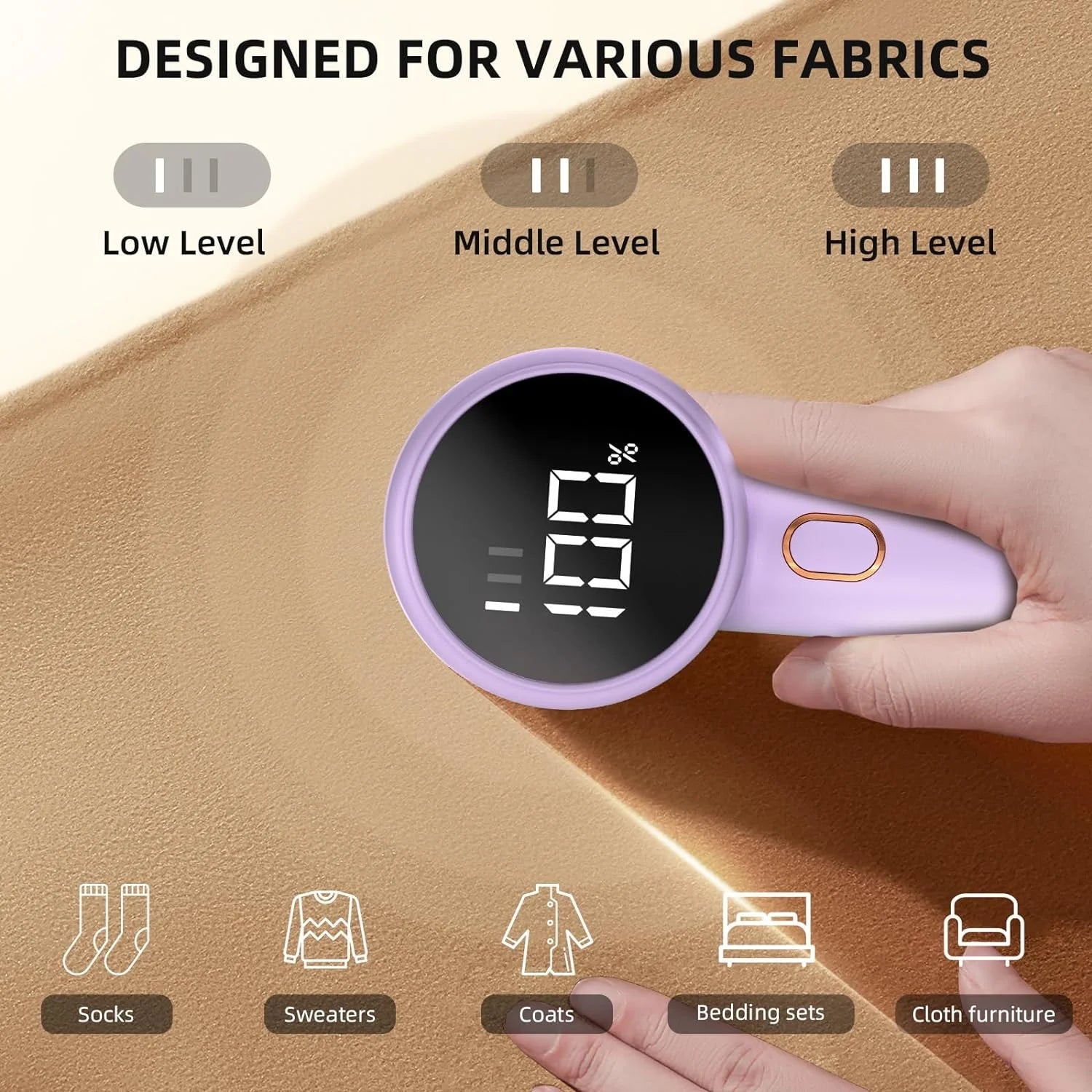 Fabric Shaver, Lint Remover Rechargeable, Electric Portable Sweater Defuzzer with 3 Speeds to Remove Pilling for Clothes, Furniture, Sweater, Couch, Blanket
