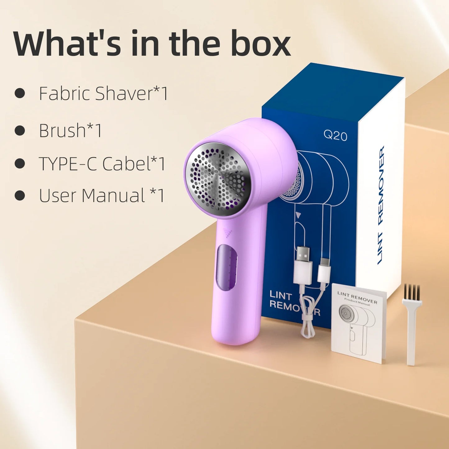 Fabric Shaver, Lint Remover Rechargeable, Electric Portable Sweater Defuzzer with 3 Speeds to Remove Pilling for Clothes, Furniture, Sweater, Couch, Blanket