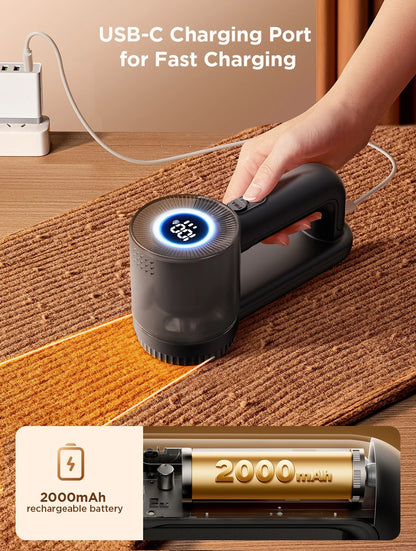 Rechargeable Fabric Shaver, 2 in 1 Electric Lint Remover with Lint Brush, Fuzz Lint Shaver, Sweater Shaver to Remove Pilling, Fabric Defuzzer for Clothes, Furniture (Black)