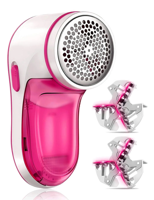 Cordless Fabric Shaver, Rechargeable , Electric Lint Shaver Sweater Defuzzer with 2 Replaceable Stainless Steel Blades, Remove Clothes Fuzz, Pills, Bobbles